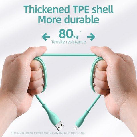 Kabel przewód do iPhone USB-A - Lightning 3A wskaźnik ładowania 2m zielony Kabel przewód do iPhone USB-A - Lightning 3A wskaźnik ładowania 2m zielony