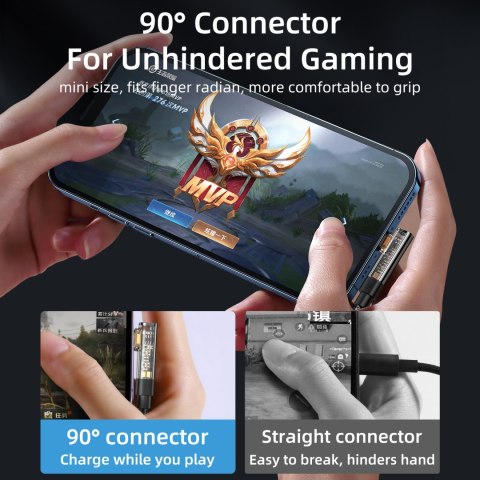 Kabel przewód kątowy do iPhone USB-A - Ligtning 2.4A 1.2m niebieski Kabel przewód kątowy do iPhone USB-A - Ligtning 2.4A 1.2m niebieski