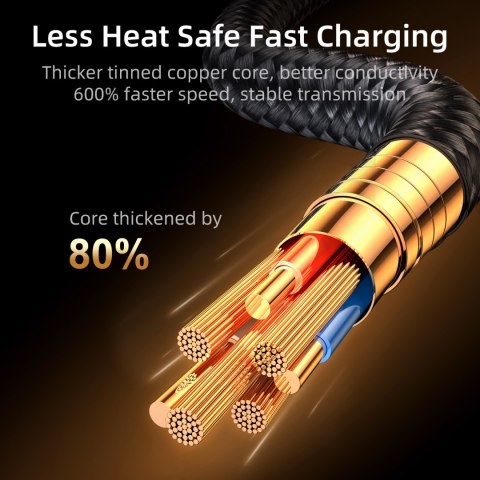 Kabel przewód kątowy do iPhone USB-A - Ligtning 2.4A 1.2m niebieski Kabel przewód kątowy do iPhone USB-A - Ligtning 2.4A 1.2m niebieski