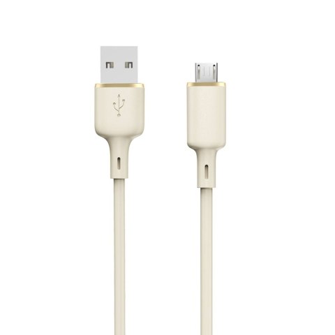 Kabel przewód wzmacniany SR USB-A - microUSB 5A 1m beżowy Kabel przewód wzmacniany SR USB-A - microUSB 5A 1m beżowy