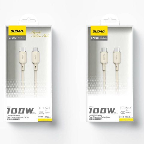 Kabel przewód wzmacniany SR USB-C - USB-C 100W 1m beżowy Kabel przewód wzmacniany SR USB-C - USB-C 100W 1m beżowy