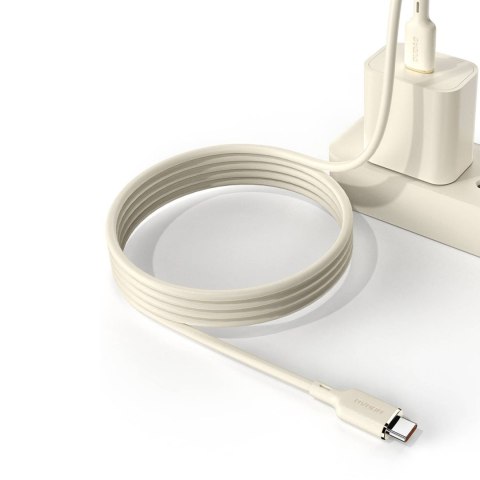 Kabel przewód wzmacniany SR USB-C - USB-C 100W 2m beżowy Kabel przewód wzmacniany SR USB-C - USB-C 100W 2m beżowy