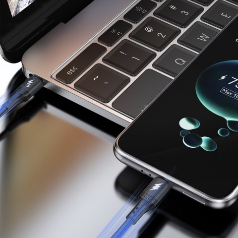 Kabel przewód z oplotem L3CC USB-C - USB-C 60W 1.2m - czarny Kabel przewód z oplotem L3CC USB-C - USB-C 60W 1.2m - czarny