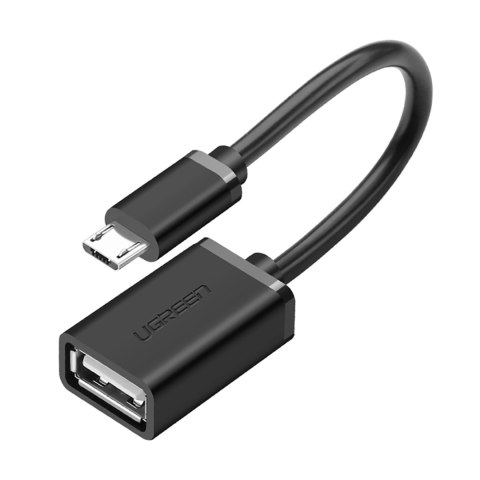 Przejściówka adapter micro USB (męski) - USB-A (żeński) OTG płaski 0.15m - czarny Przejściówka adapter micro USB (męski) - USB-A (żeński) OTG płaski 0.15m - czarny