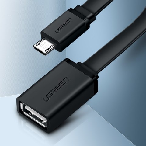 Przejściówka adapter micro USB (męski) - USB-A (żeński) OTG płaski 0.15m - czarny Przejściówka adapter micro USB (męski) - USB-A (żeński) OTG płaski 0.15m - czarny