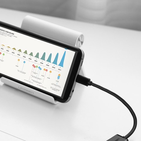 Przejściówka adapter micro USB (męski) - USB-A (żeński) OTG płaski 0.15m - czarny Przejściówka adapter micro USB (męski) - USB-A (żeński) OTG płaski 0.15m - czarny