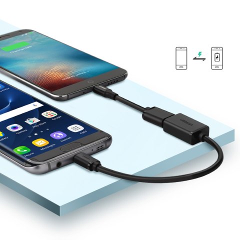 Przejściówka adapter micro USB (męski) - USB-A (żeński) OTG płaski 0.15m - czarny Przejściówka adapter micro USB (męski) - USB-A (żeński) OTG płaski 0.15m - czarny