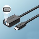 Przejściówka adapter micro USB (męski) - USB-A (żeński) OTG płaski 0.15m - czarny Przejściówka adapter micro USB (męski) - USB-A (żeński) OTG płaski 0.15m - czarny