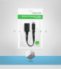 Przejściówka adapter micro USB (męski) - USB-A (żeński) OTG płaski 0.15m - czarny Przejściówka adapter micro USB (męski) - USB-A (żeński) OTG płaski 0.15m - czarny