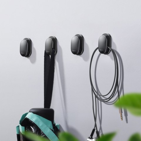 Wieszak haczyk samoprzylepny Small Shell do samochodu. domu. garażu ZESTAW 4szt. - czarny Wieszak haczyk samoprzylepny Small Shell do samochodu. domu. garażu ZESTAW 4szt. - czarny