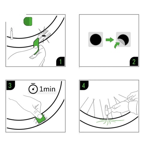 Zestaw naprawczy łatki z klejem śr. 2.4cm do łatania dętek rowerowych Zestaw naprawczy łatki z klejem śr. 2.4cm do łatania dętek rowerowych
