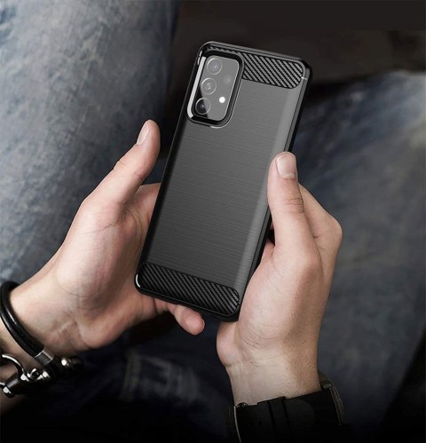 Elastyczne etui pokrowiec na Samsung Galaxy A72 4G Carbon Case - czarny
