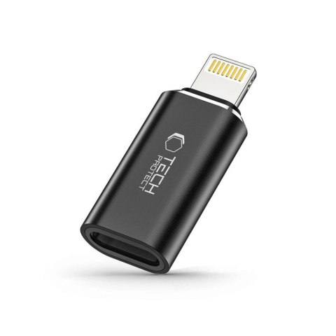 Adapter przejściówka iPhone Lightning (męski) - USB-C (żeński) - czarny Adapter przejściówka iPhone Lightning (męski) - USB-C (żeński) - czarny