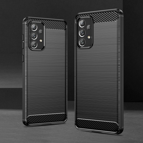 Elastyczne etui pokrowiec na Samsung Galaxy A73 Carbon Case - czarny
