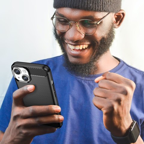 Etui elastyczny żelowy pokrowiec na tył plecki do iPhone 14 Plus Carbon Case - czarny Etui elastyczny żelowy pokrowiec na tył plecki do iPhone 14 Plus Carbon Case - czarny