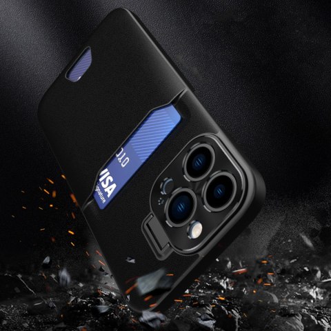 Etui pokrowiec portfel na kartę z podstawką na Samsung Galaxy S23+ Leather Stand Case - czarny Etui pokrowiec portfel na kartę z podstawką na Samsung Galaxy S23+ Leather Stand Case - czarny