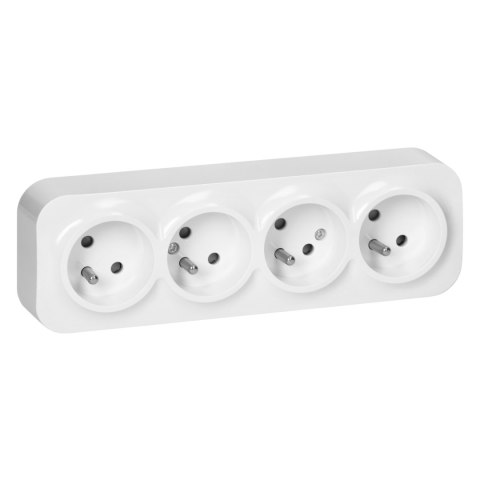 GNIAZDO POCZWÓRNE TODO 2P+Z SCHUKO IP20, BIAŁY ORNO