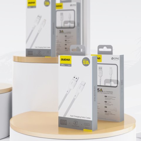 Kabel przewód USB-A - USB-C 5A 1m - biały Kabel przewód USB-A - USB-C 5A 1m - biały