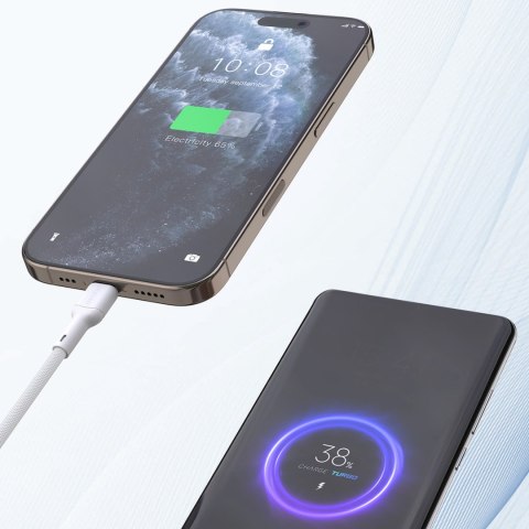 Kabel przewód USB-C - iPhone Lightning 30W 1m - biały Kabel przewód USB-C - iPhone Lightning 30W 1m - biały