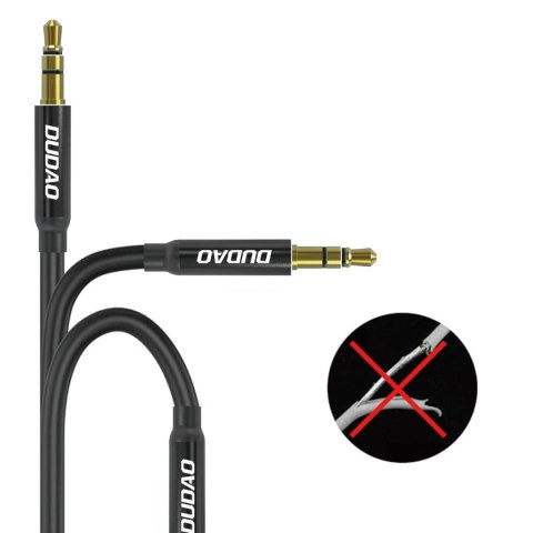 Kabel przewód stereo AUX mini jack 3.5mm 1m - czarny Kabel przewód stereo AUX mini jack 3.5mm 1m - czarny