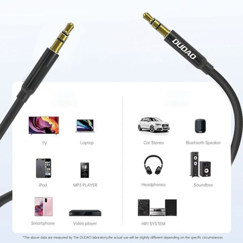 Kabel przewód stereo AUX mini jack 3.5mm 1m - czarny Kabel przewód stereo AUX mini jack 3.5mm 1m - czarny