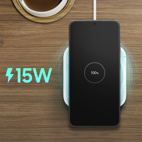 Ładowarka Samsung Wireless Charger Pad indukcyjna 15W + ładowarka sieciowa i kabel USB-C - biała Ładowarka Samsung Wireless Charger Pad indukcyjna 15W + ładowarka sieciowa i kabel USB-C - biała