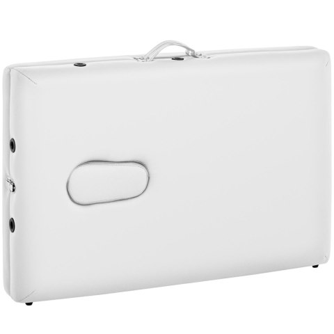 Stół łóżko do masażu składane szerokie z drewnianym stelażem VANNES WHITE - białe Stół łóżko do masażu składane szerokie z drewnianym stelażem VANNES WHITE - białe