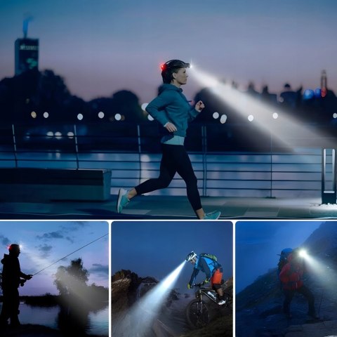 Latarka czołowa czołówka akumulatorowa 3 tryby LED