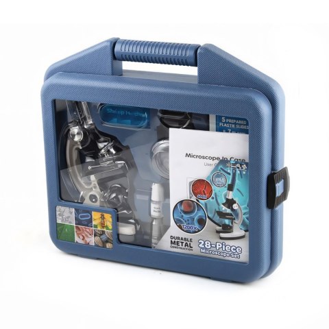 Mikroskop optyczny z powiększeniem 300/600/1200x oświetleniem akcesoriami - zestaw