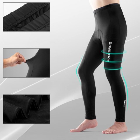 Spodnie rowerowe kolarskie długie oddychające z wkładką XL - czarne Spodnie rowerowe kolarskie długie oddychające z wkładką XL - czarne