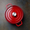 Garnek żeliwny emaliowany 3.7 l czerwony - Hendi 626832