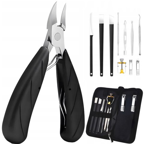 Przybornik do manicure pedicure pielęgnacji paznokci obcinacz pilnik cążki - zestaw 8 el.