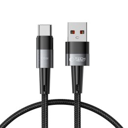 Kabel przewód USB-C - USB-A 66W 6A 0.25m - szary