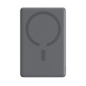 Powerbank 5000mAh USB-C 20W PD i ładowaniem indukcyjnym 15W - szary