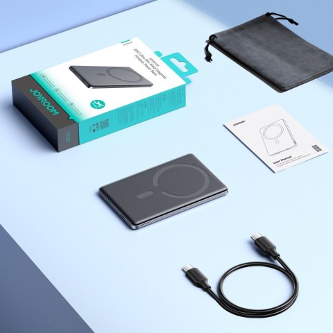 Powerbank 5000mAh USB-C 20W PD i ładowaniem indukcyjnym 15W - szary