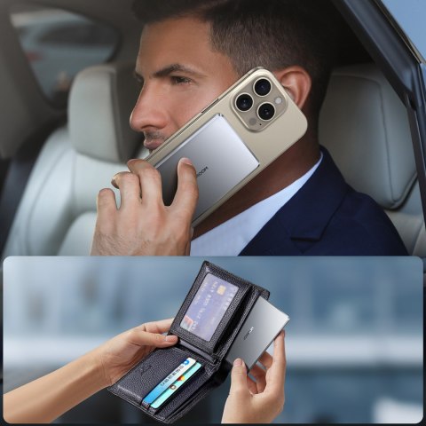 Powerbank 5000mAh USB-C 20W PD i ładowaniem indukcyjnym 15W - szary