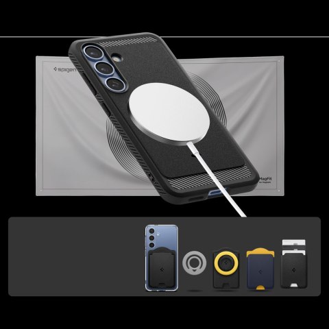Etui na Samsung Galaxy S25 Rugged Armor Mag MagSafe - czarny mat