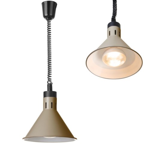 Lampa do podgrzewania potraw wisząca stożkowa śr. 275 mm 250 W - beżowa