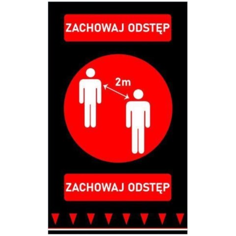 Mata podłogowa ostrzegawcza ZACHOWAJ ODSTĘP 900 mm