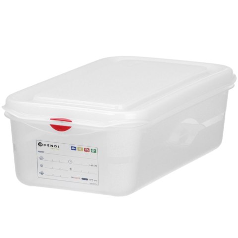 Pojemnik spożywczy GN 1/3 z etykietą pokrywką 4 l 325x176x100 mm