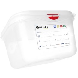 Pojemnik spożywczy GN 1/6 z etykietą pokrywką 1.1 l 176x162x65 mm