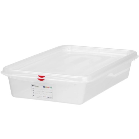 Pojemnik spożywczy GN 2/3 z etykietą pokrywką 9 l 354x325x100 mm