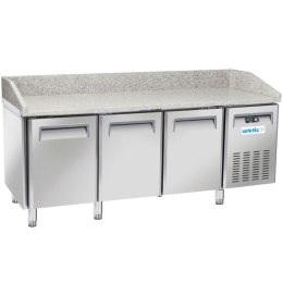 Stół chłodniczy do pizzy z granitowym blatem rantem 3-drzwiowy 186 l 450 W