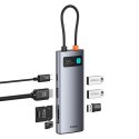 7w1 HUB adapter Metal Gleam USB-C HDMI USB-A USB-C PD SD microSD - szary