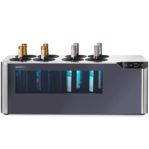 Chłodziarka do wina dwustrefowa nastawna na 8 butelek LED 60 W