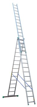 DRABINA ALUMINIOWA 3-ELEMENTOWA 1010CM 15+15+15 SZCZEBLI DRABEX