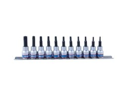 KPL.NASADEK TORX Z OTWOREM 3/8'' 11CZĘŚCI T8-T50 SZYNA KING TONY