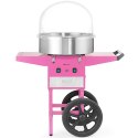 Maszyna urządzenie do waty cukrowej z wózkiem na kółkach bez pokrywy 1130 W - różowa