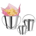Mini wiaderko z uchwytem do serwowania przekąsek stalowe śr. 75x66 mm