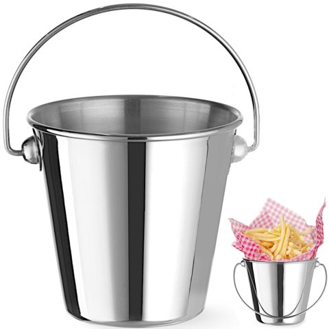 Mini wiaderko z uchwytem do serwowania przekąsek stalowe śr. 90x85 mm